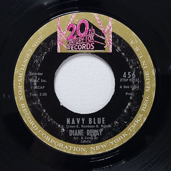 Diane Renay ~ 45 Vinyl Record ~ Navy Blue / Unbelievable Guy G+ Soul - Picture 1 of 2